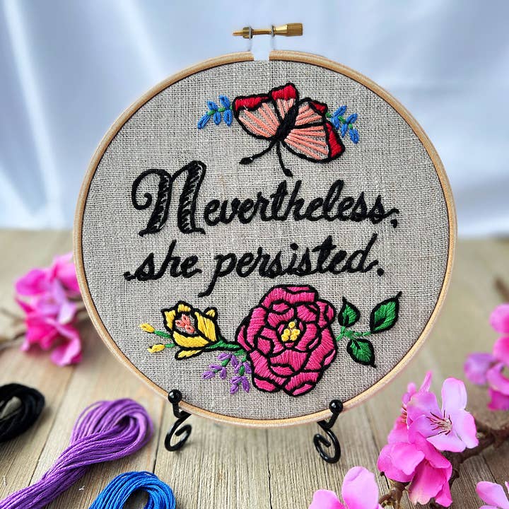 I Heart Stitch Art – wholesale Embroidery/cross-stitch supplies – Nevertheless, She Persisted: Embroidery Kit1