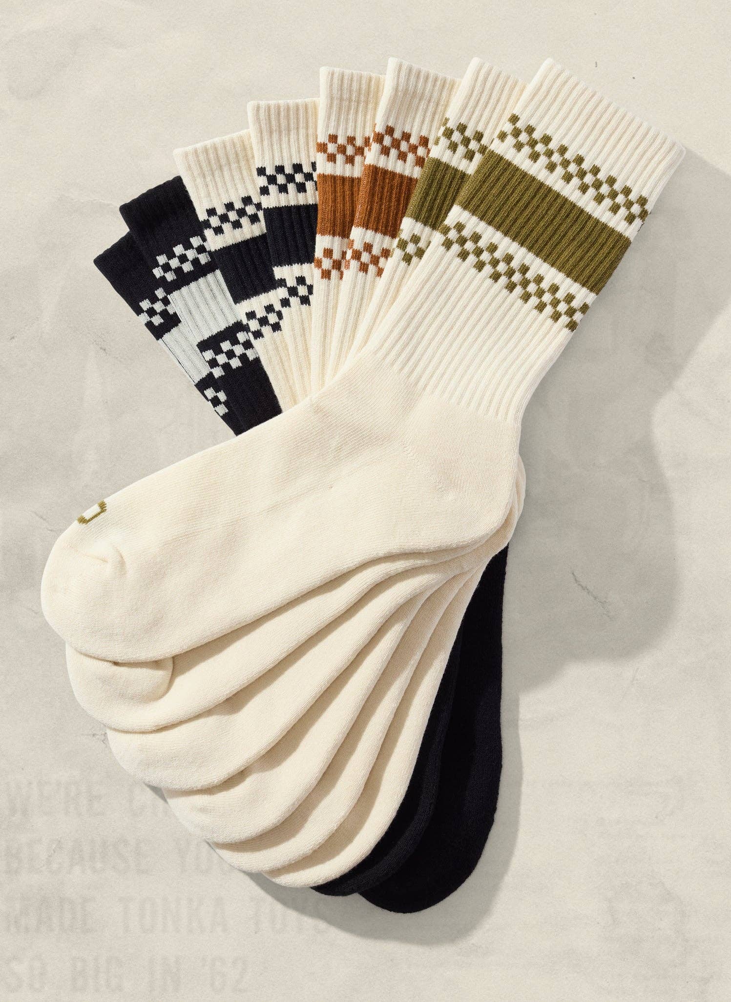 Weld Mfg. - Wholesale Socks - Unisex - Checkerboard Striped Crew Socks3