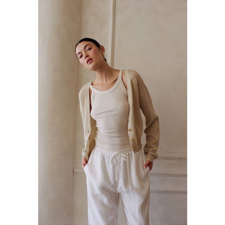 AW1050 | Strickpullover V-Ausschnitt Knopf-Cardigan für den Großhandel von a.ren