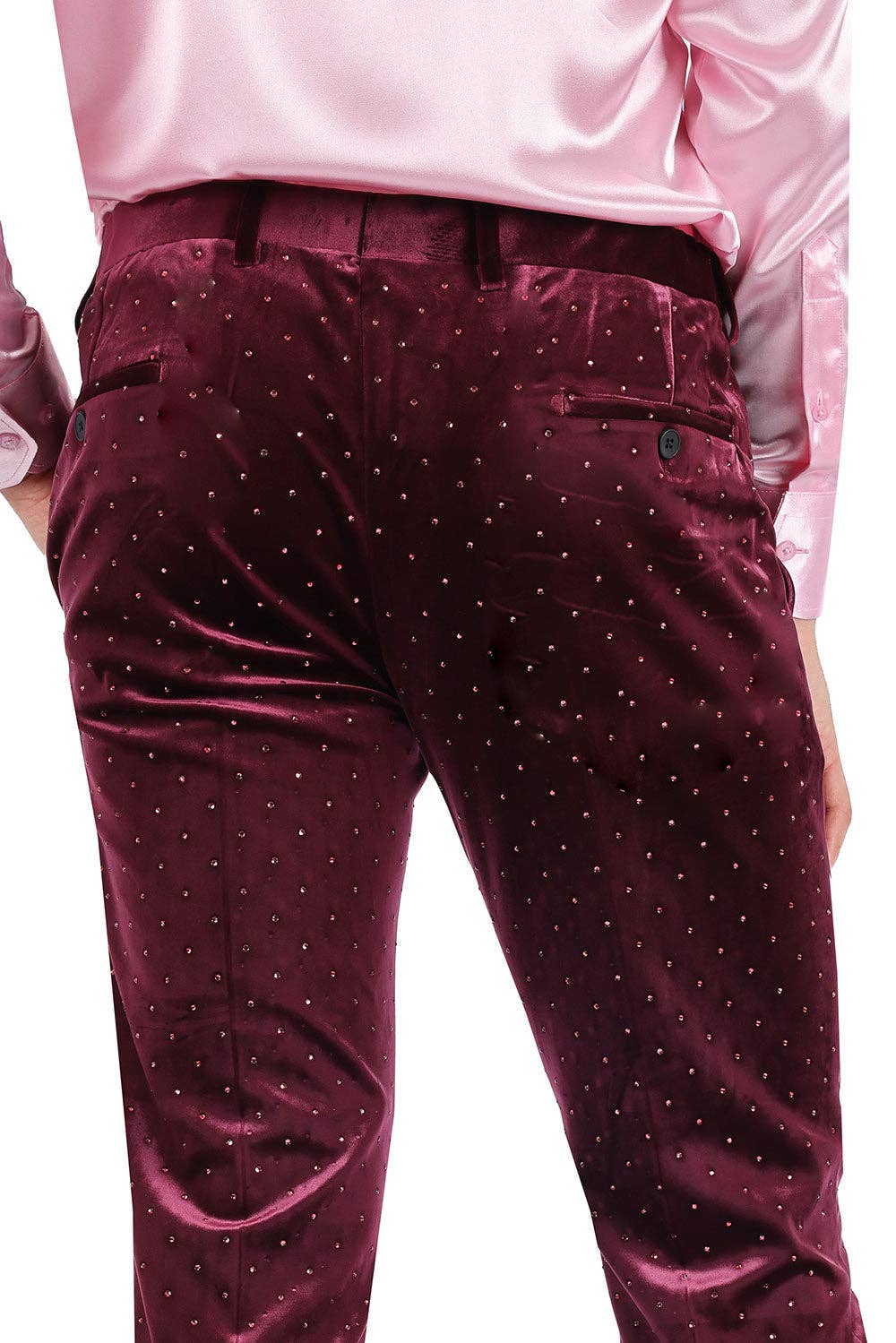 BARABAS - Vente Pantalon de costume – homme - Pantalon chino cintré en velours à strass pour hommes 2CP30206
