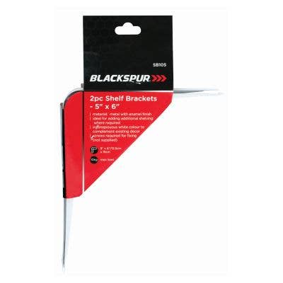 Rinkit Ltd - Wholesale Wall Mounted Shelf - White 125mm x 150mm Metal Shelf Brackets - Pack of 2
