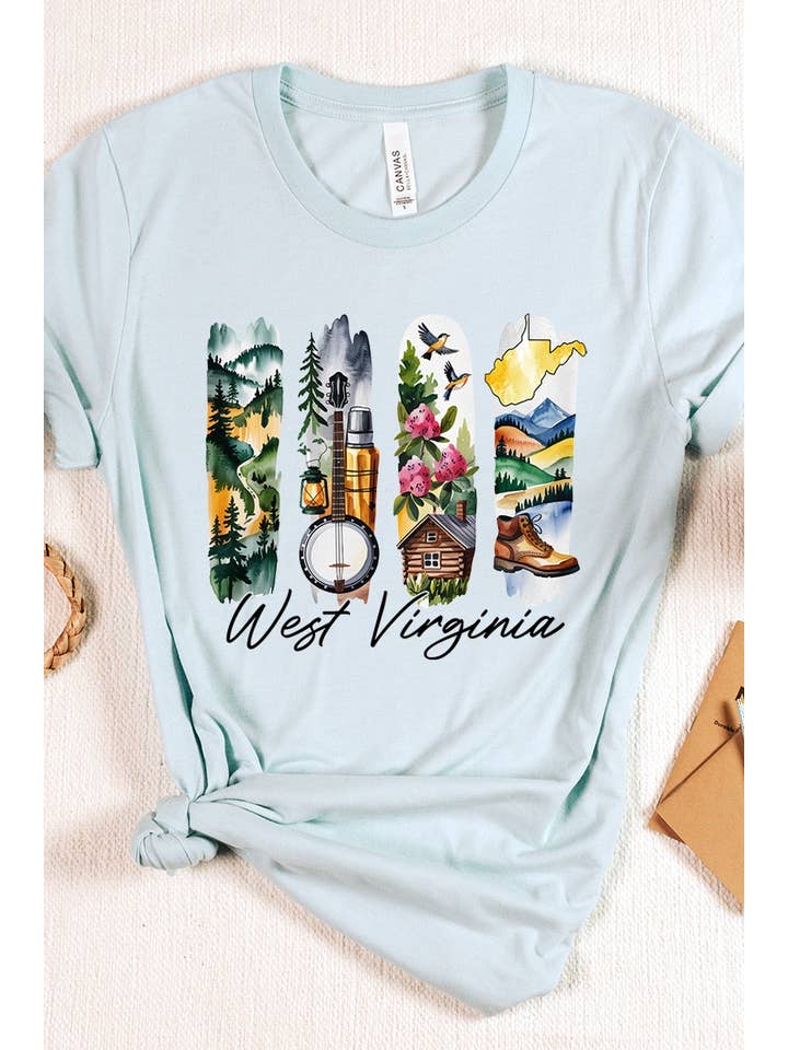 COLORBEAR - Wholesale T-Shirt (Graphic) - Women's - West Virginia State Brushstroke Graphic Tee6