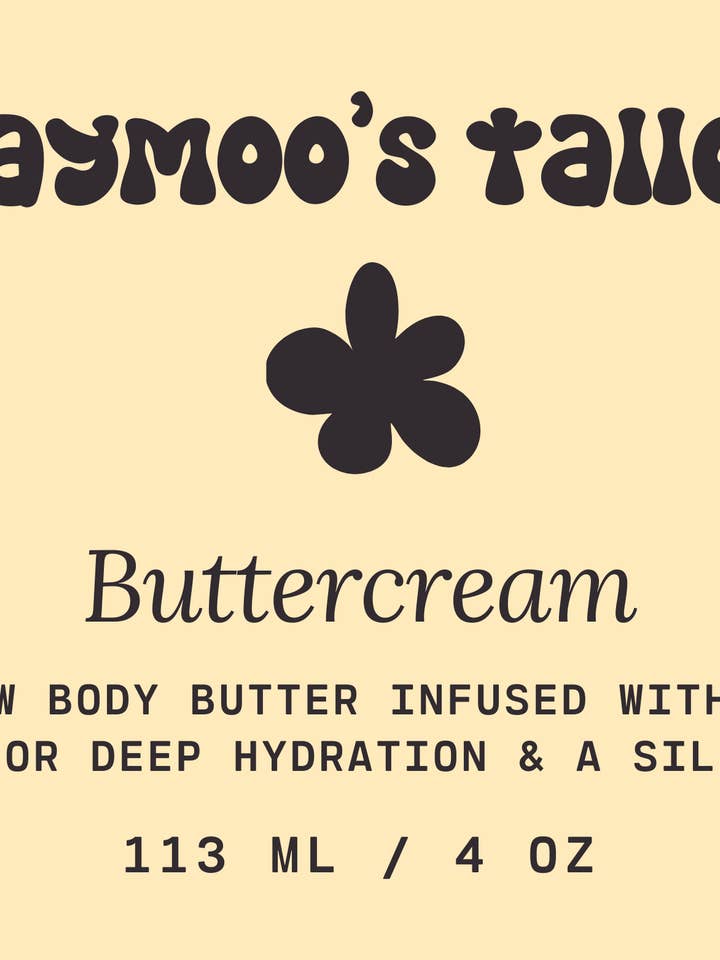 Buttercream Body Butter for wholesale by Taymoo's Tallow Beauty Co.