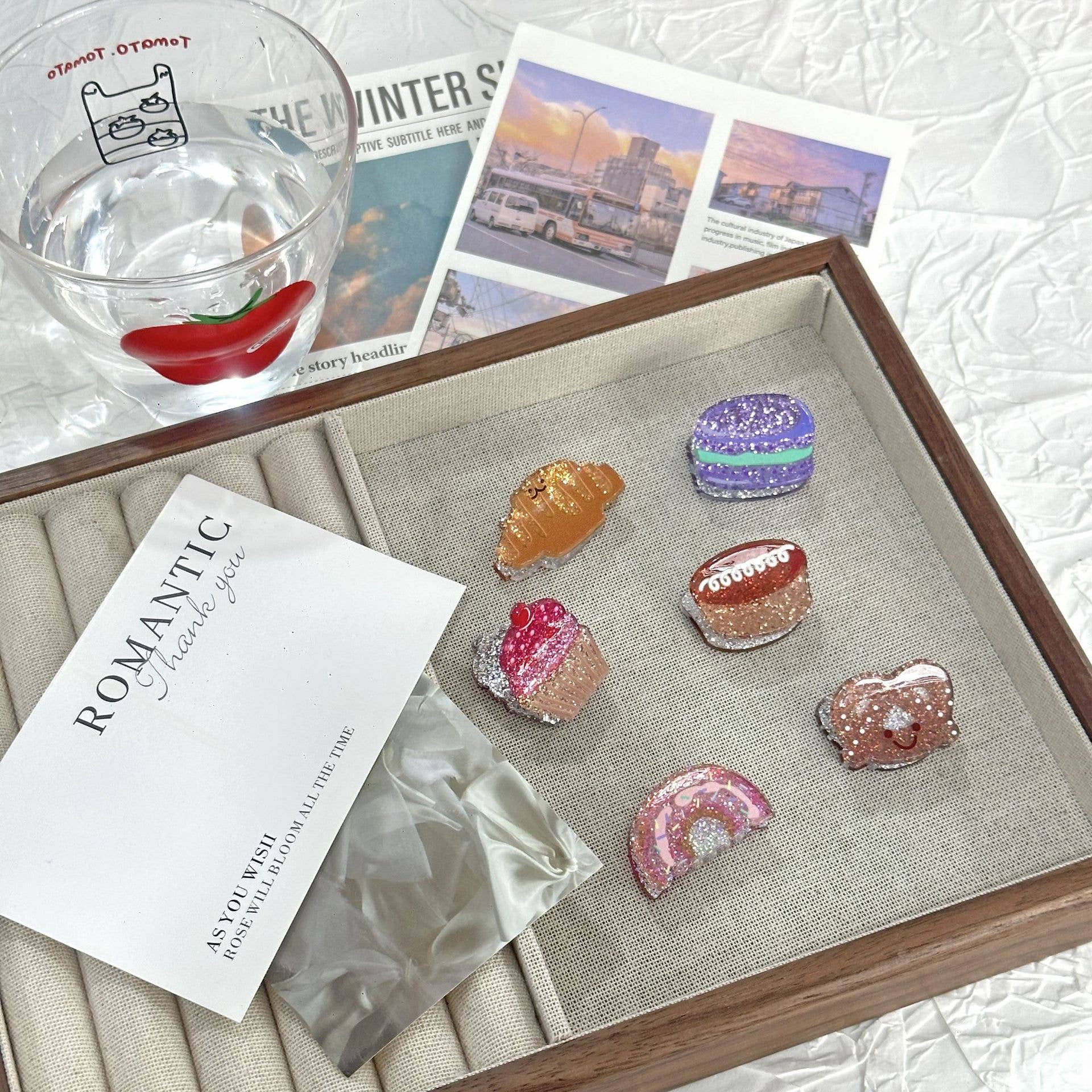 SoapElenGlen - Wholesale Hair Clip - Women's - Acrylic Glitter Baking Series Mini Hair Claw Clips8