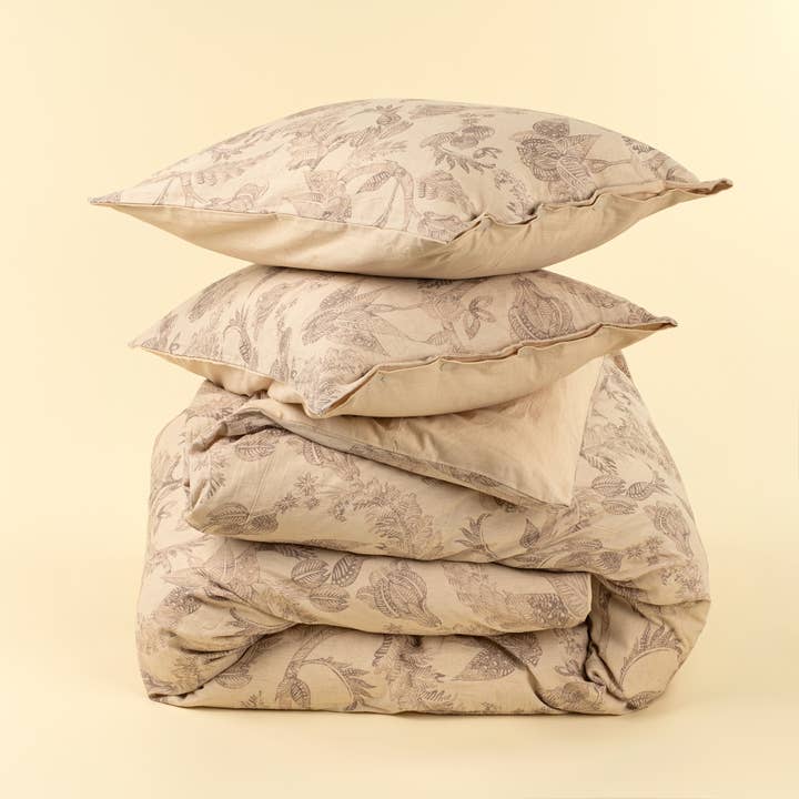 Meadowlark King Duvet Set, Brown for wholesale by Indaba Trading