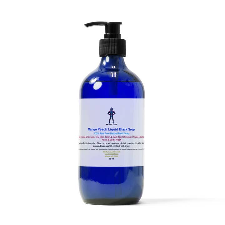Mango Peach Liquid Black Soap for wholesale by Thee Herbal Blessing