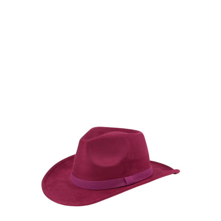 anbfashion - Wholesale Fedora - Women's - FEDORA FAUX SUEDE HAT WITH COWBOY BAND 9