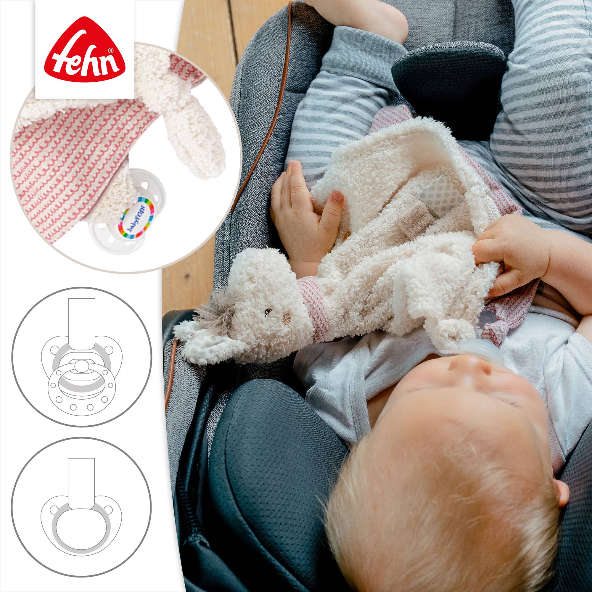 Fehn - Vente Couverture douillette – bébé - Couette Lama Deluxe - Aide au sommeil et couverture douillette3
