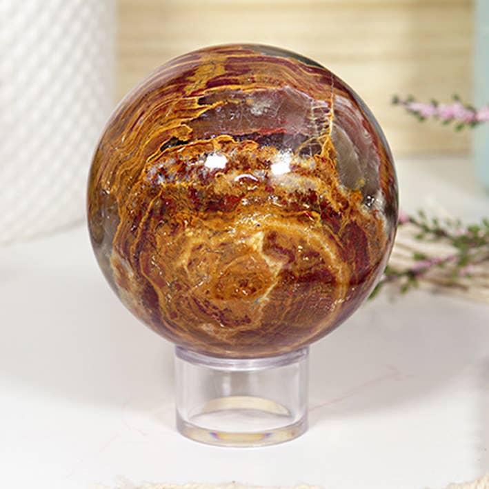 Natural Red and Green Onyx Sphere - Gemstone Spheres for wholesale by Natures Artifacts Inc