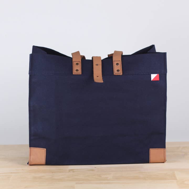 ShoreBags - Wholesale Tote Bag - Women's - Carmel Heavy Canvas Tote Bag with Leather Trim
