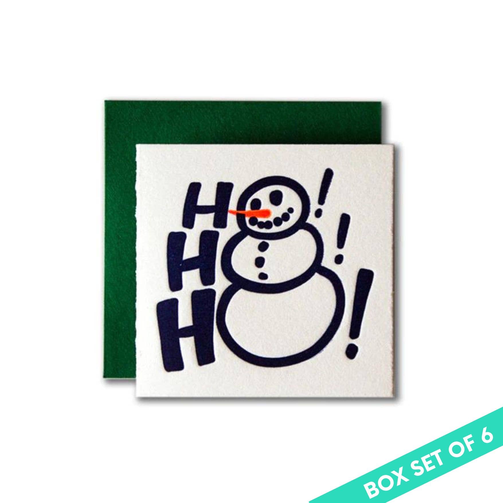Ladyfingers Letterpress - Wholesale Season's Greetings Card - Ho Ho Ho Tiny Holiday Card0