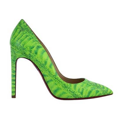 FLASHY GREEN ZAMPALUNA PUMPS for wholesale by PRAZZI PARIS