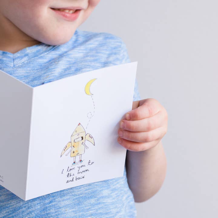 Little May Papery - Wholesale Love Card - Love You To The Moon And Back Card