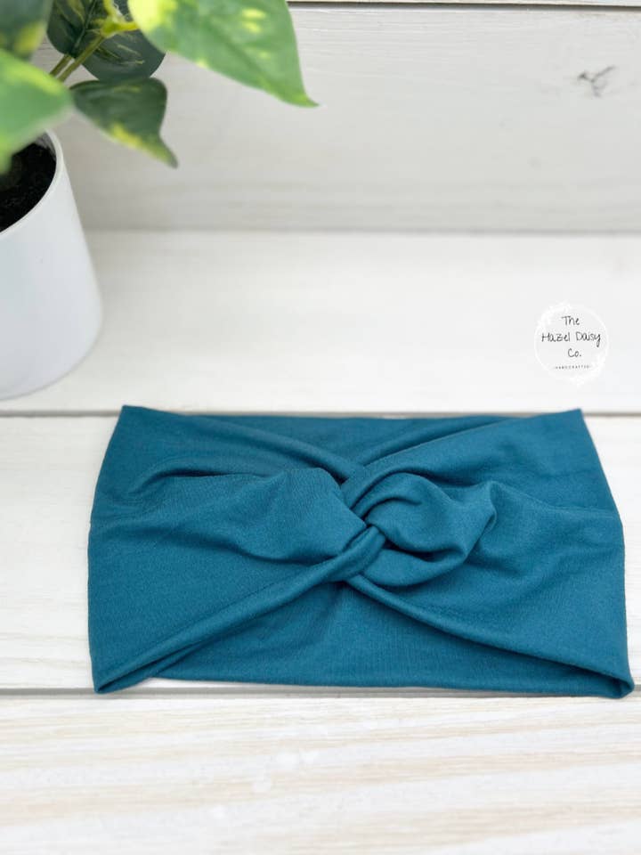 Teal Front Knot Headband for wholesale by The Hazel Daisy Co