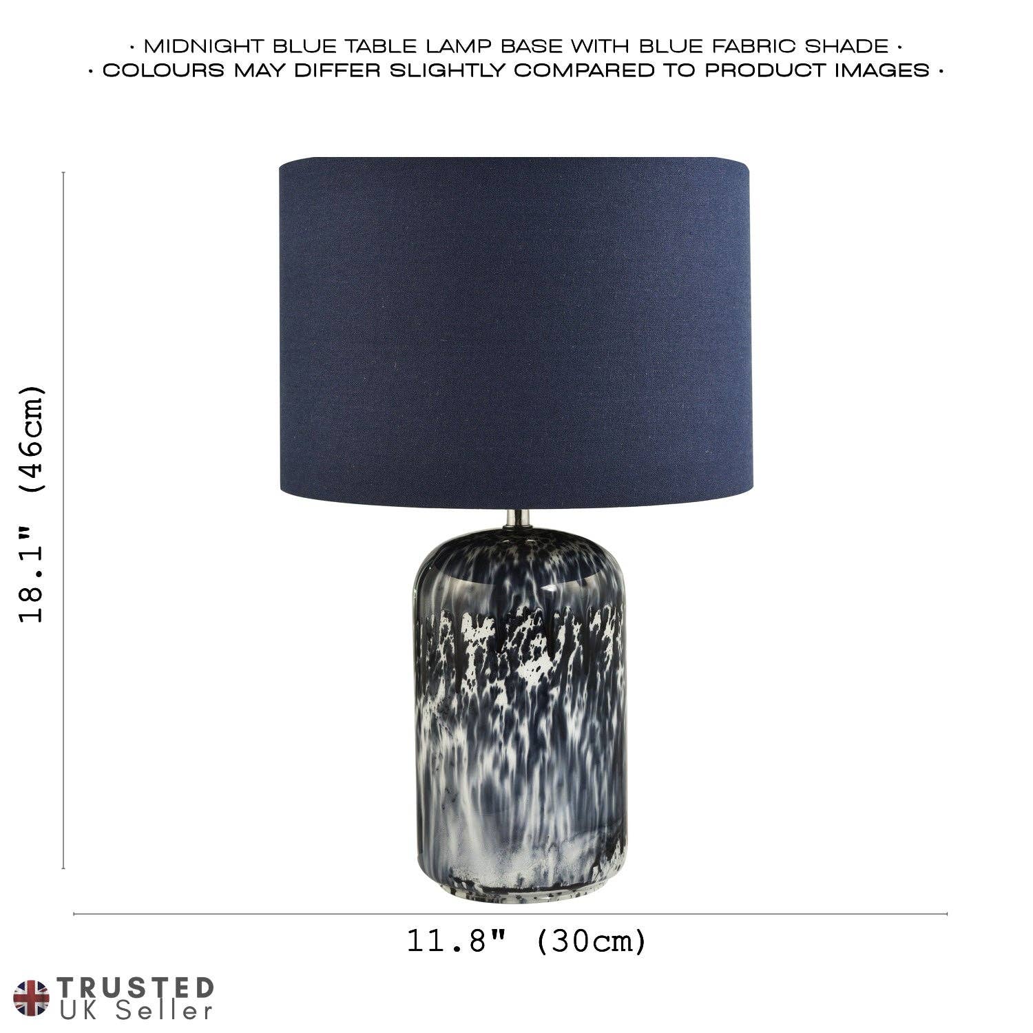 Happy Homewares – wholesale Accent/desk lamp – Modern Navy Blue and Smoked Grey Marble Snowflake Glass Table Lamp with Shade6