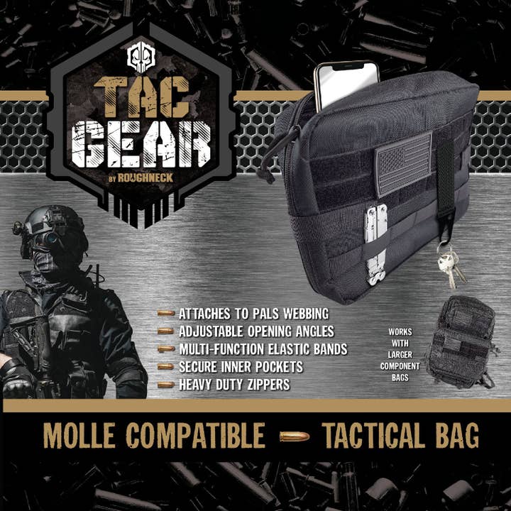 Novelty Closeout - Wholesale Pouch - Unisex - Tac Gear Molle Component Bag with Heavy Duty Closures- 4/Pk