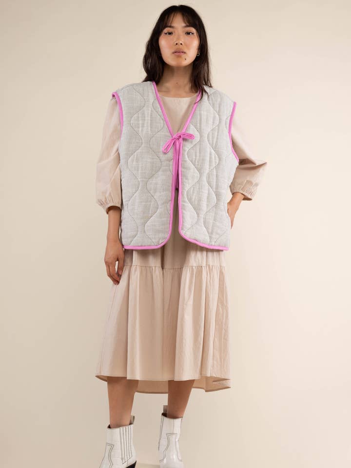 Guava Nubi Quilted Vest - Plus Size for wholesale on Faire