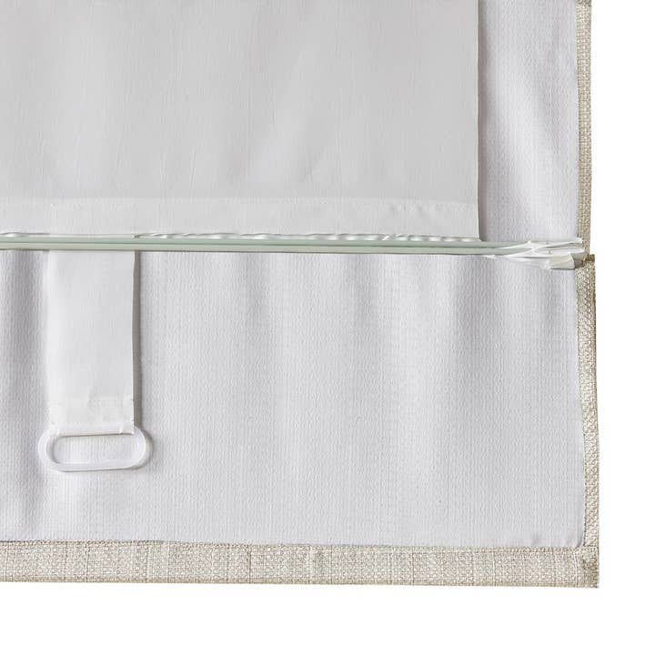 Olliix - Wholesale Curtain - Basketweave Roman Shade for Windows, Ivory