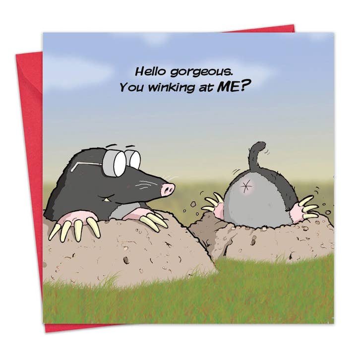 Winking At Me - Carte humoristique et grossière pour la vente par Twizler Ltd