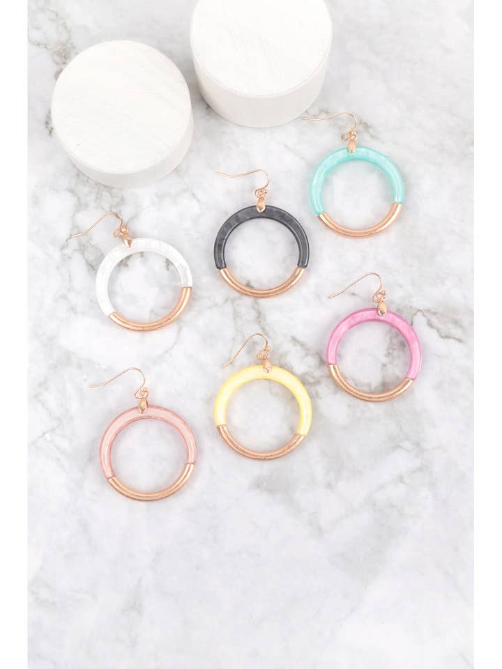 Cast Resin Combo Hoop Dangle Earrings for wholesale by MYS Wholesale Inc