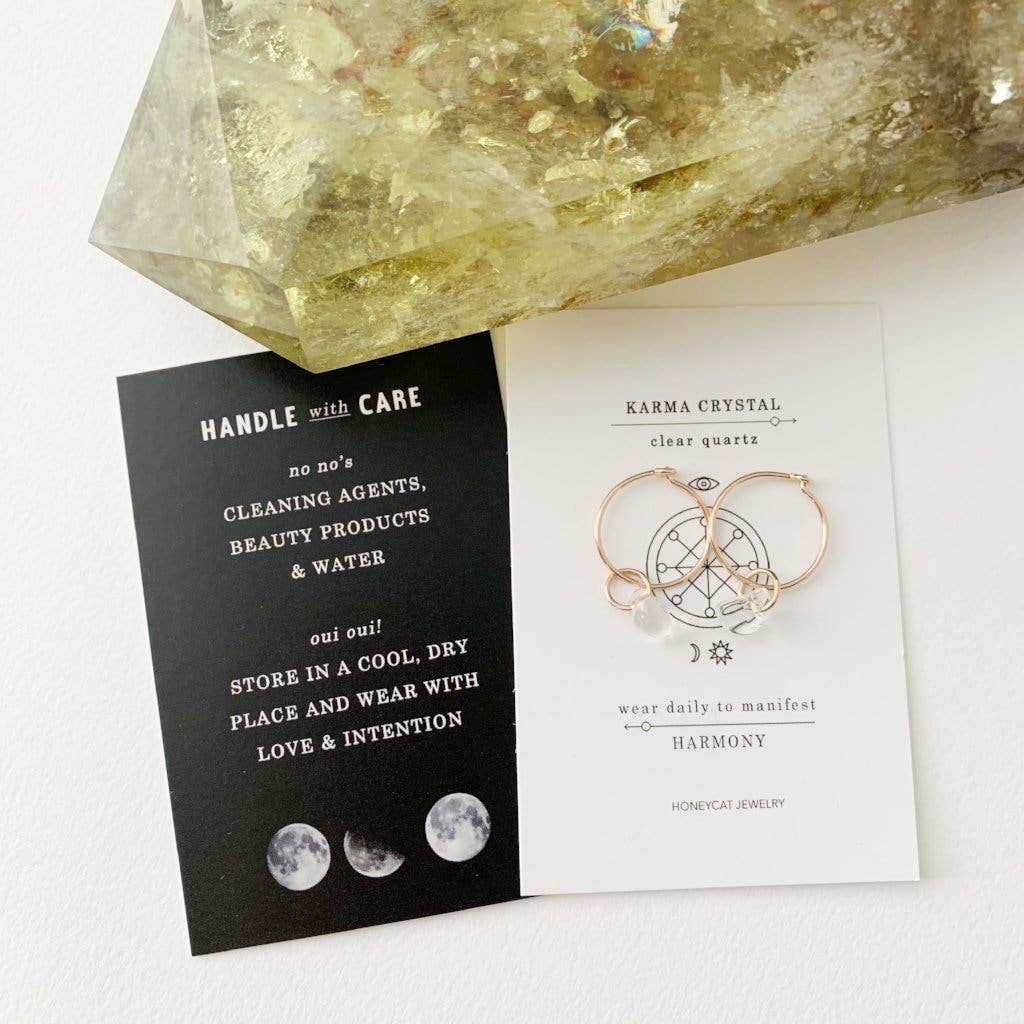 Honeycat Jewelry - Wholesale Dangle Earrings - Green Jade - Wishing Crystal Hoop Earrings9