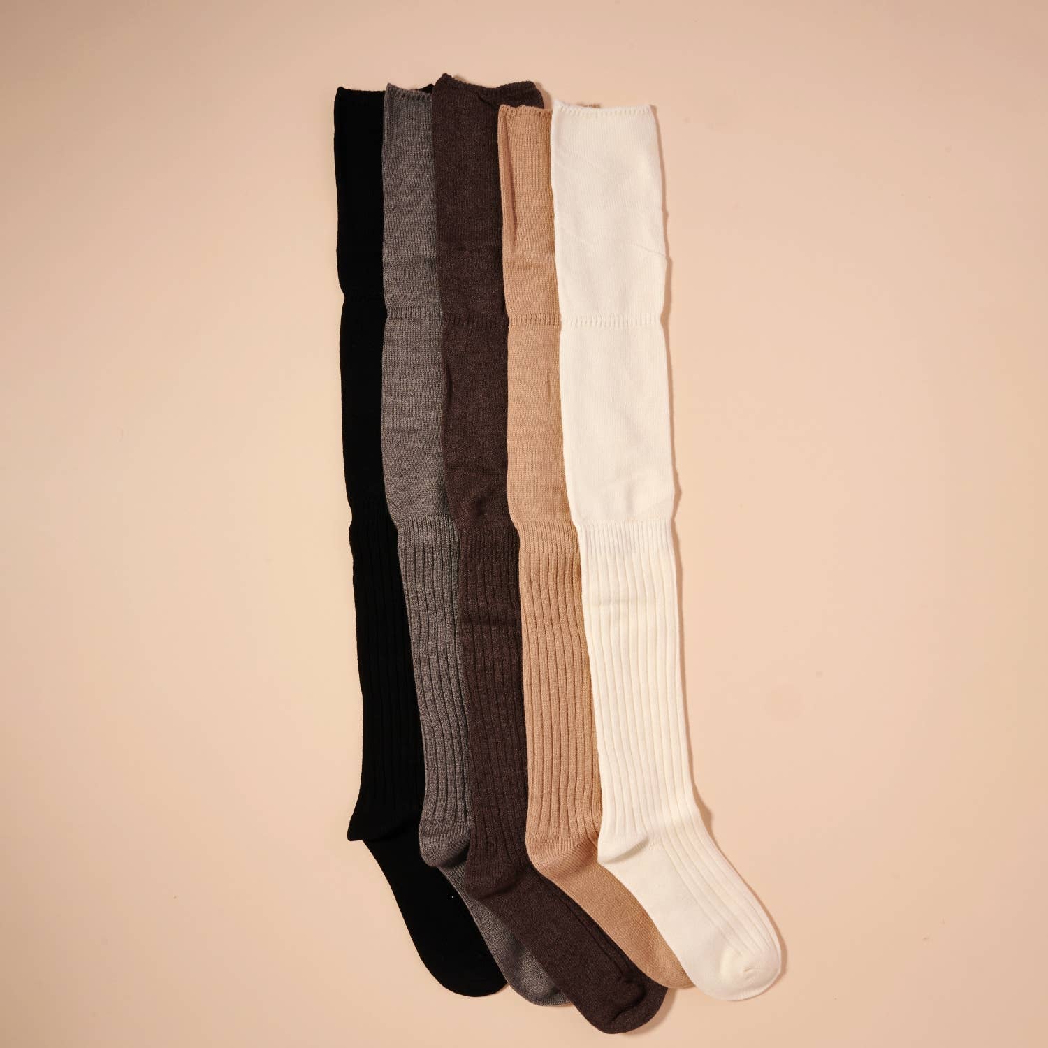 Lilla Haven - Vente Chaussettes – femme - Chaussettes basiques unies au-dessus du genou pour cadeau de Noël3