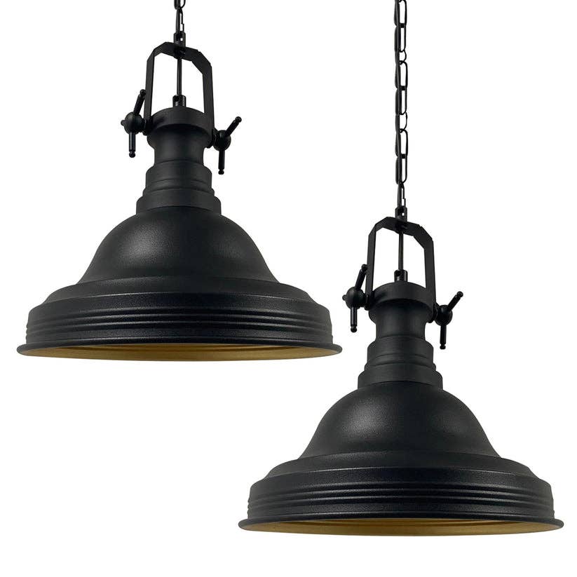 REMOVED BRAND – wholesale Chandelier/hanging light – Ulmete Industrial Set x2 Pendant Light, Metal, E26, 11.8"8