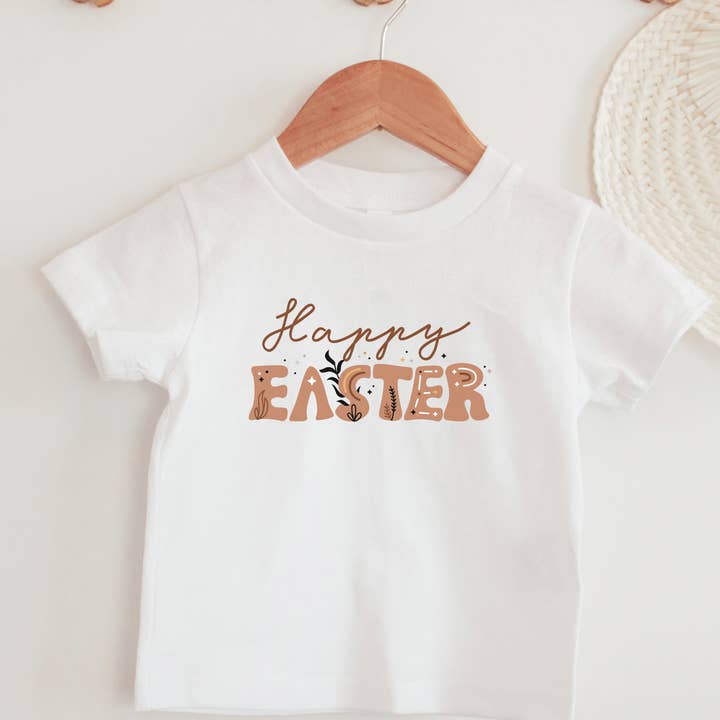 Boho Happy Easter Toddler Shirt for wholesale by Petite Star Rising