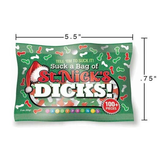 Little Genie Productions - Wholesale Hard Candy - Suck a Bag of St. Nick's Dicks-3oz Bag2