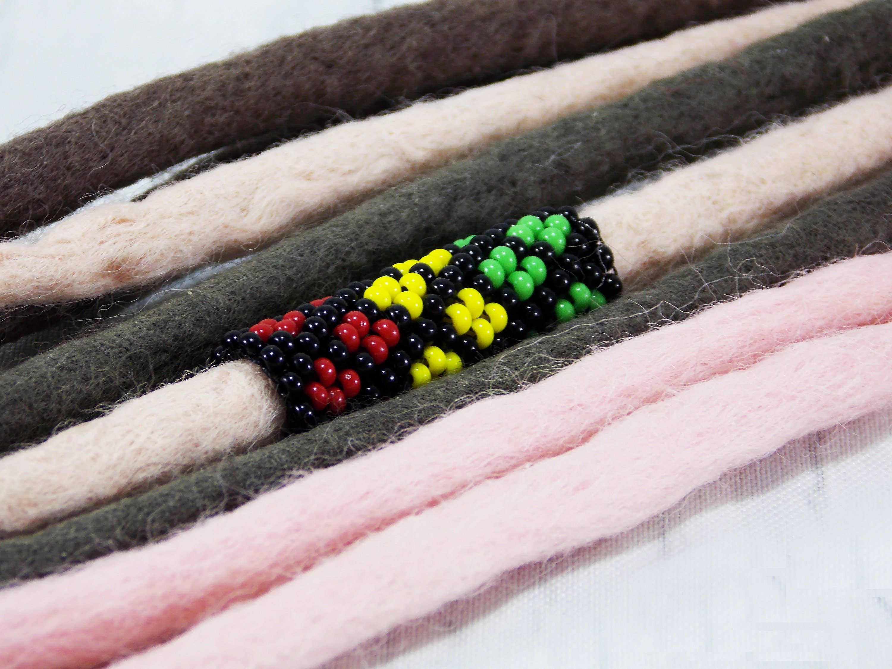 Ninolia - Wholesale Hair Accessories Set - Women's - Rasta Loc Jewelry Hair Accessories Dread Schmuck Loc Beads Flag Jamaican Accessories Hair Jewelry for Locs Rasta Hair Beads Braid Cuffs6