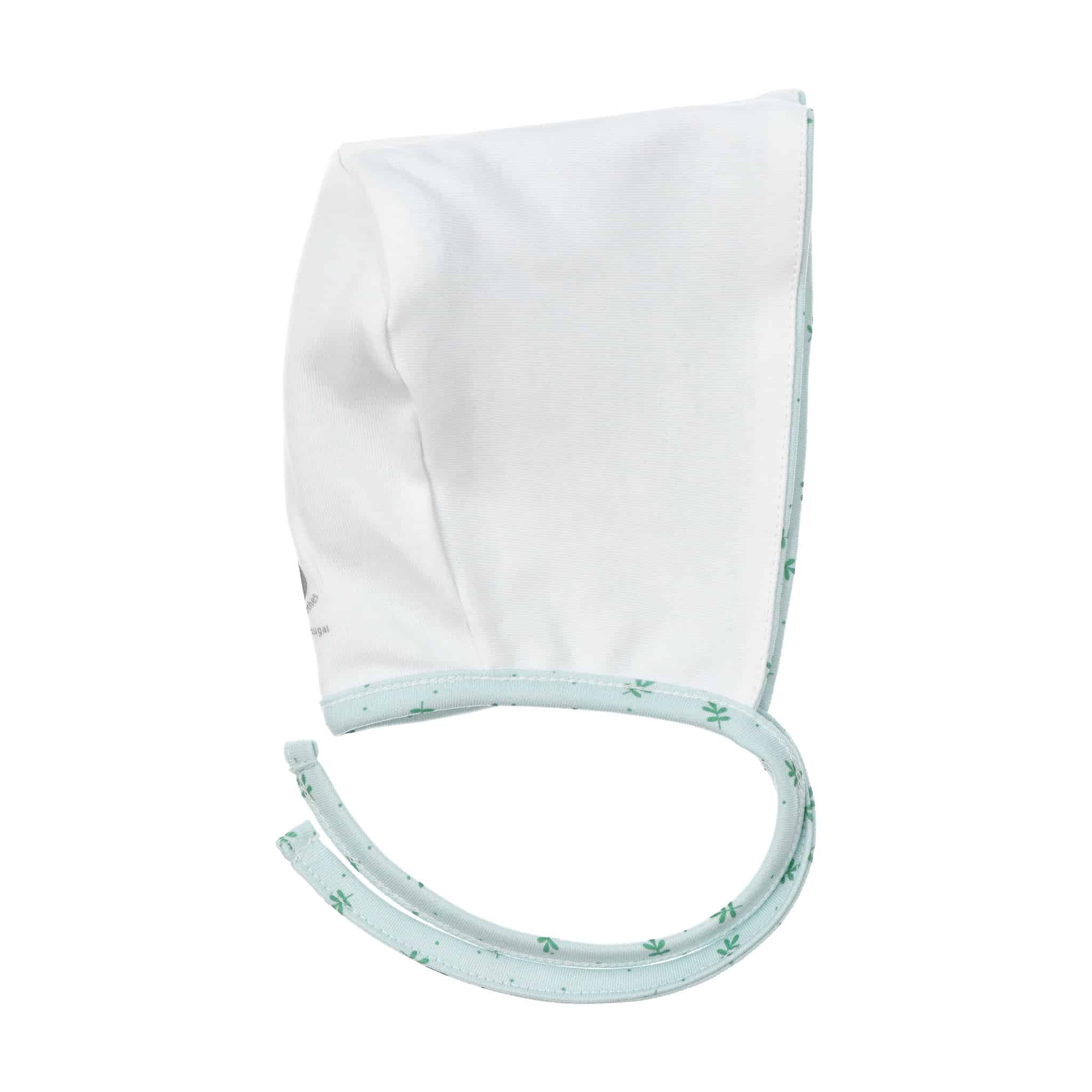 Verde Green Cotton Baby Bonnet with Floral Pattern for wholesale on Faire1