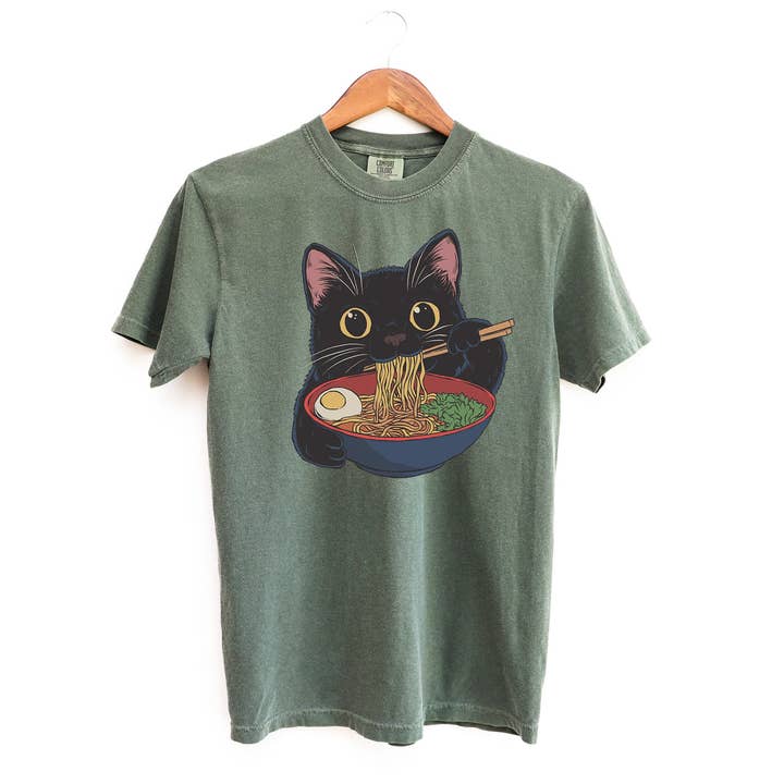 Blue Giraffe Inc - Wholesale Screen Printed T-Shirt - Women's - Cat Ramen T-Shirt3