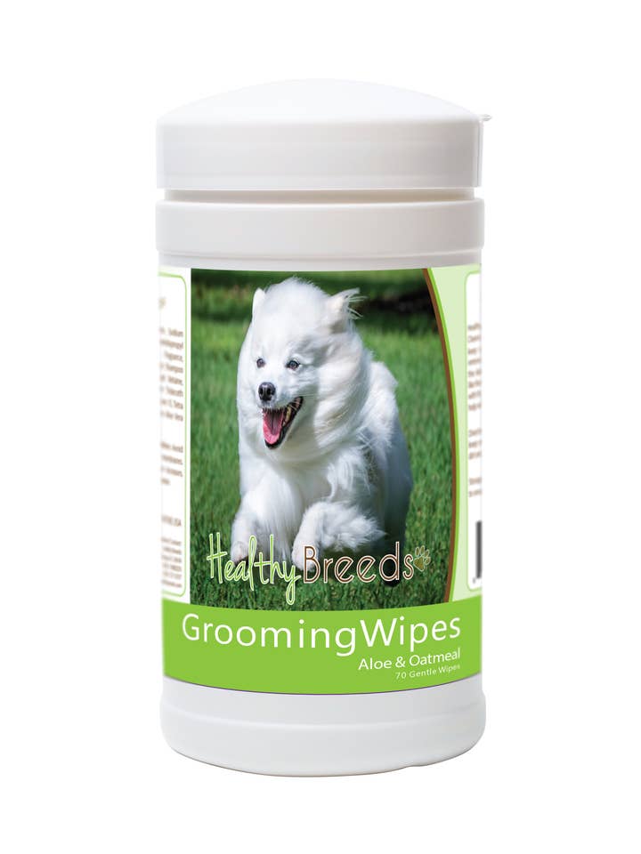 Healthy Breeds American Eskimo Dog Grooming Wipes 70 Count for wholesale by Healthy Breeds