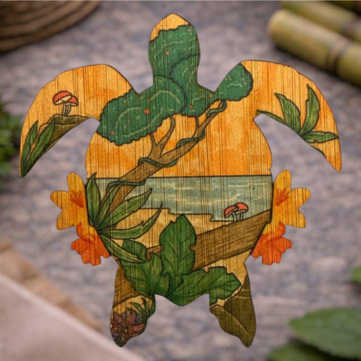 Bamboo Wood Stickers - Vente Autocollant - Honu tropical