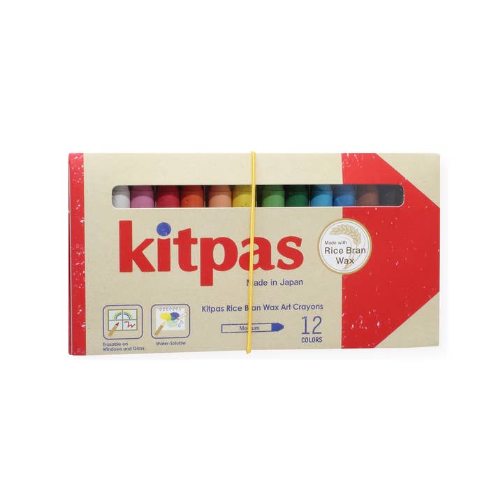 Kitpas Rice Bran Wax Crayons 12 Colours for wholesale by Kitpas