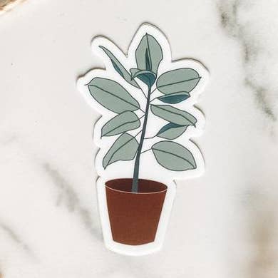 Adesivo de planta de borracha - pode ser lavado por atacado de Kara Eads Creates