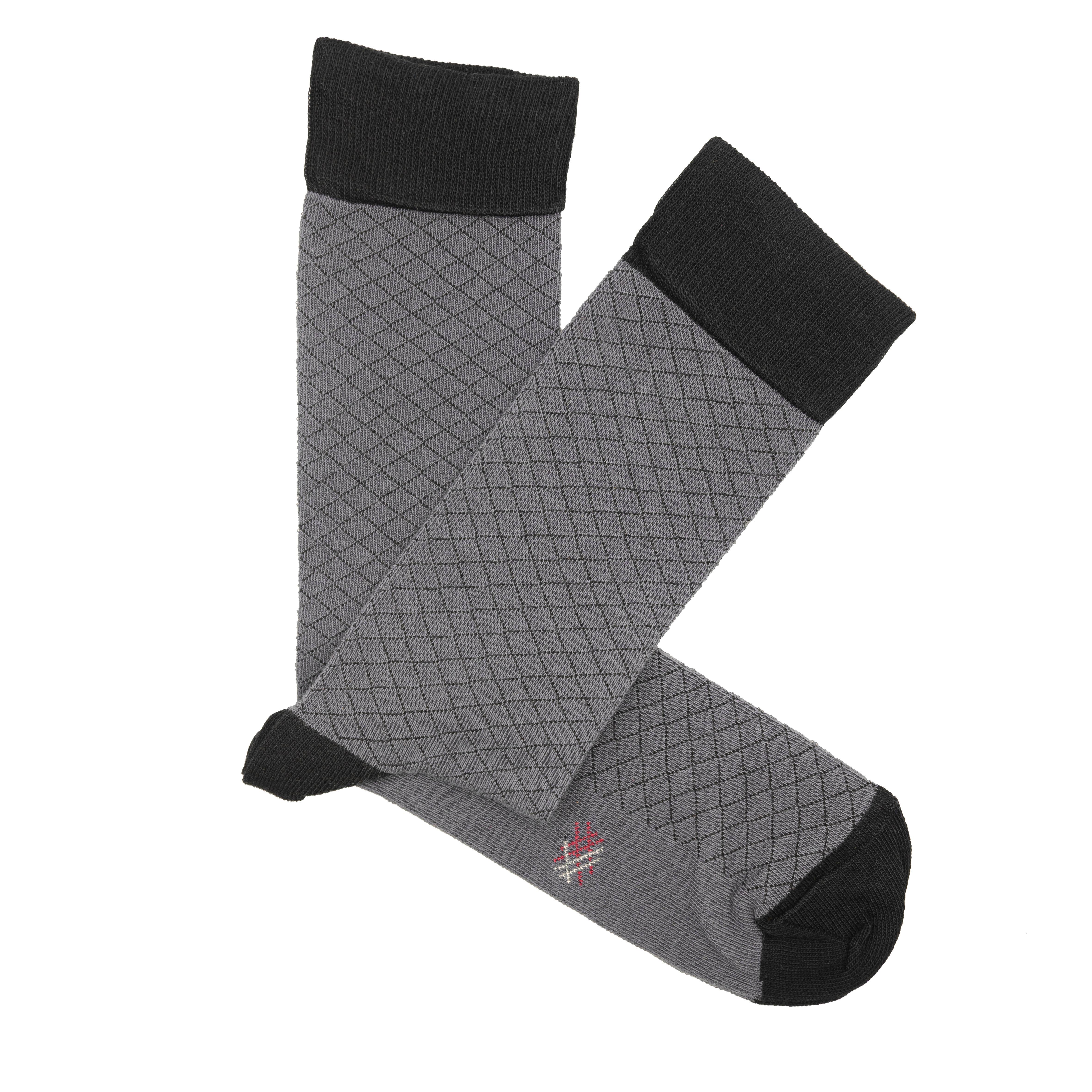Charcoal Black Miss Low Cut Sock Rhombo Labrado Charcoal-Black for wholesale on Faire1