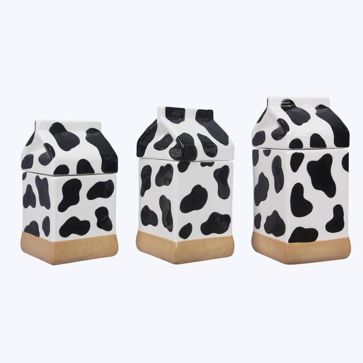 Young's - Wholesale Canister Set - Ceramic Cow Canister Set of 3 (SKU#: 13254)