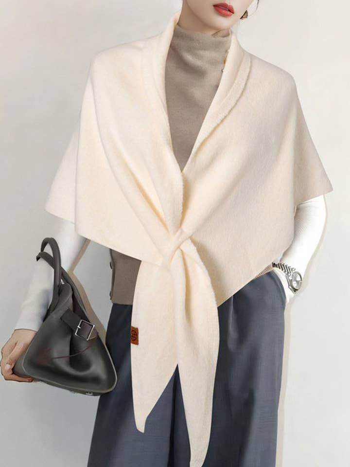 Écharpe d'hiver triangulaire chaude en mélange de laine simple DP25G596 pour la vente par Dipped Shop