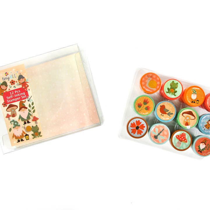 Tiny Mills - Wholesale Rubber/Decorative Stamp - Kids & Baby - Garden Gnomes Fairies Stamp Kit for Kids
