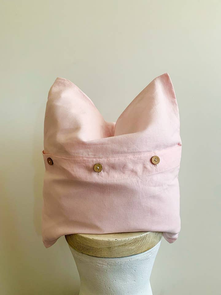 Pure French Linen Cushion - Pale Pink for wholesale by Mama and Tochter
