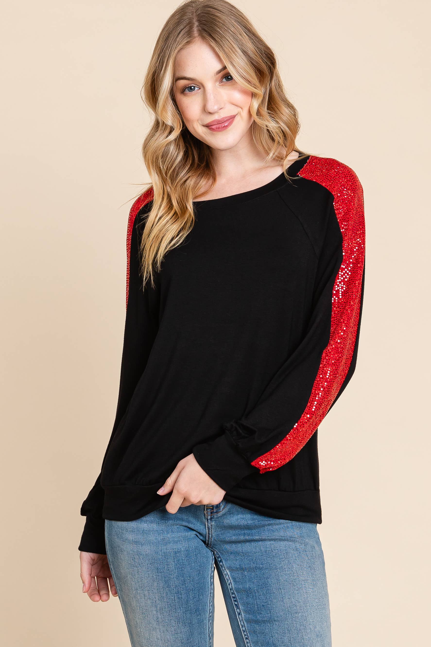 Emerald Collection - Vente Chemisier – femme - Haut de mode ETK-9319-PL grande taille avec sequi métallisé scintillant4