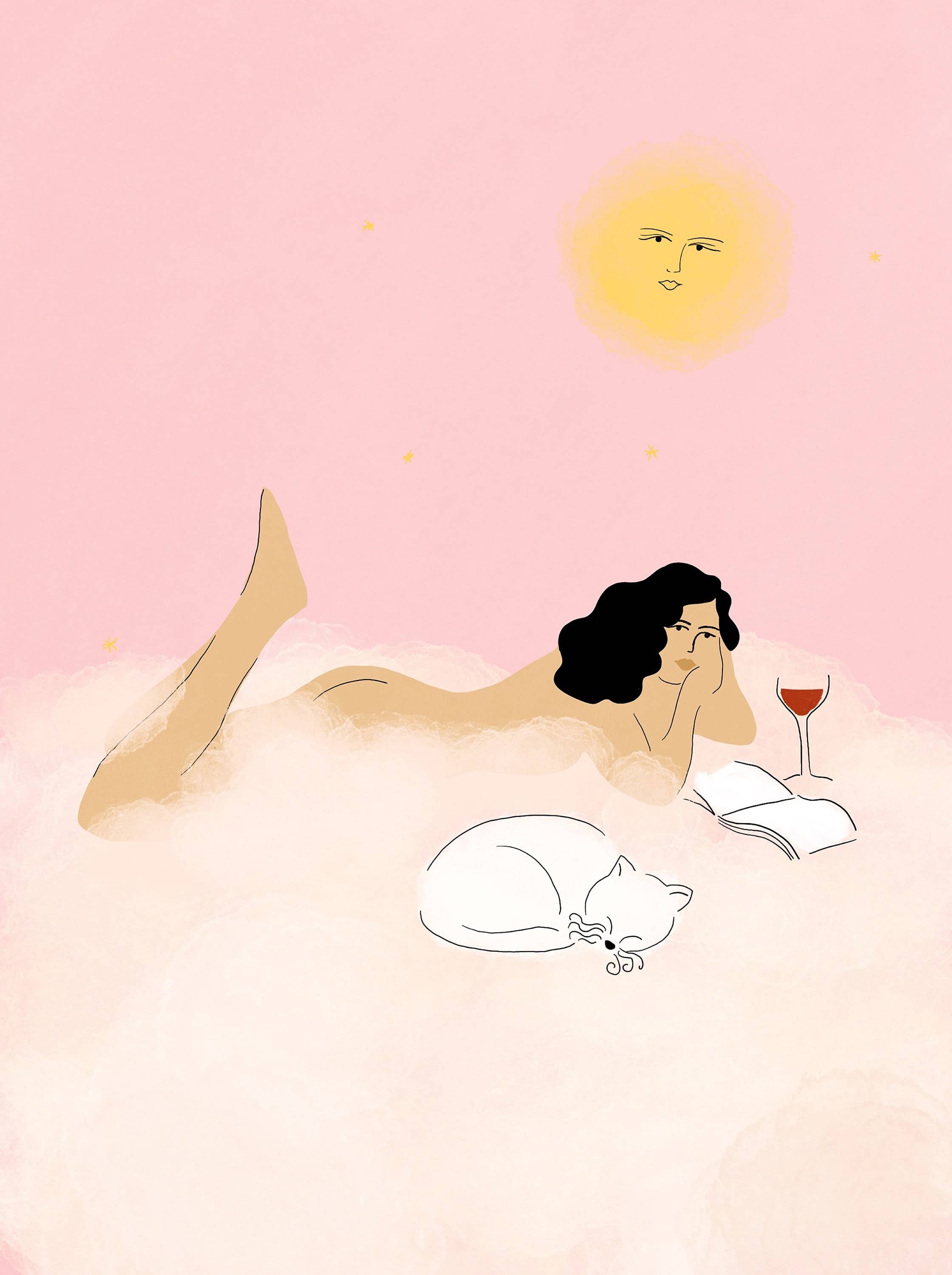 Alja Horvat d.o.o. - Wholesale Art Print - Clouds, Cat and Wine Art Print1