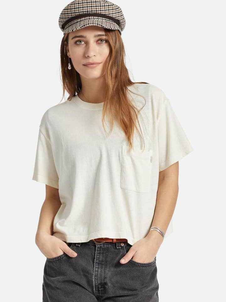 Carefree Pocket Tee - Whitecap for wholesale by Brixton
