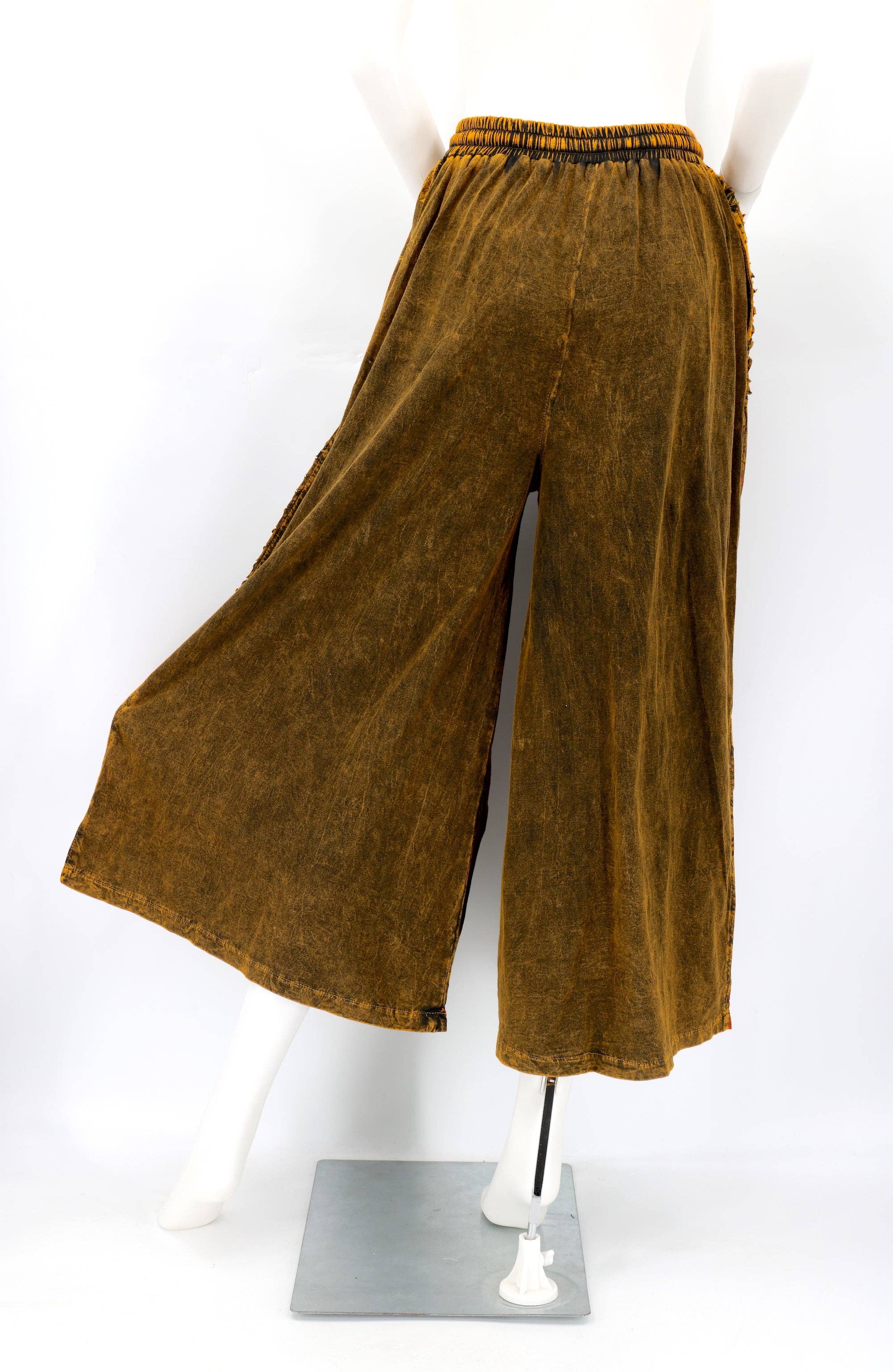 Himalaya Handmade - Wholesale Pants - Women's - Floral Embroidered Wide Leg Cotton Palazzo Pants8