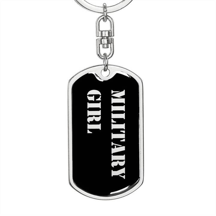 Military Girl v2 - Luxury Dog Tag Keychain for wholesale by Unique Gifts Store