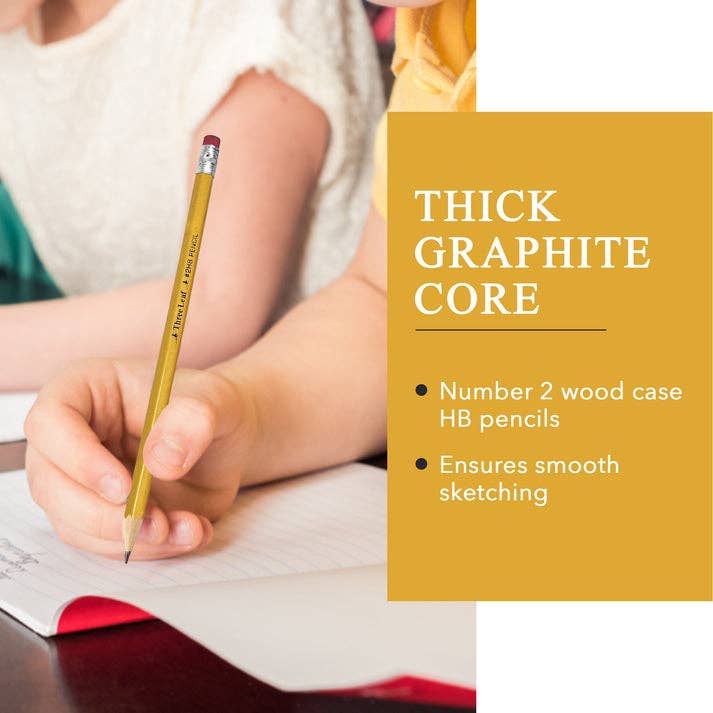 Three Leaf Products – wholesale Pencil – Three Leaf 500 Ct Yellow Pencils With Eraser , (Pack of 4)1