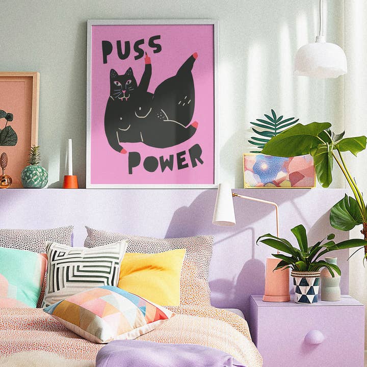 Kuku Studio - Wholesale Art Print - Puss Power Art Print