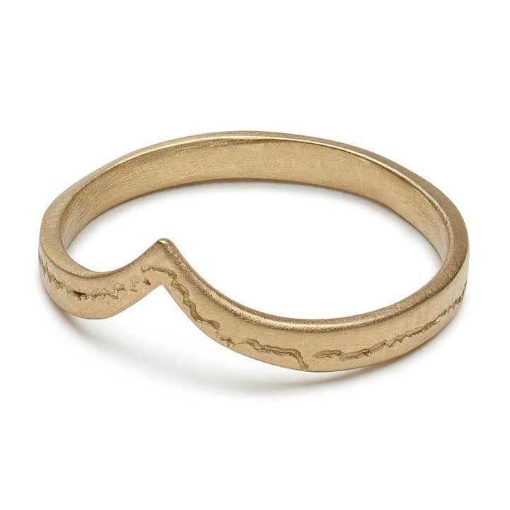 Pacific Crest Trail Contour Band - 14K Yellow Gold for wholesale by Courtney Reckord Jewelry