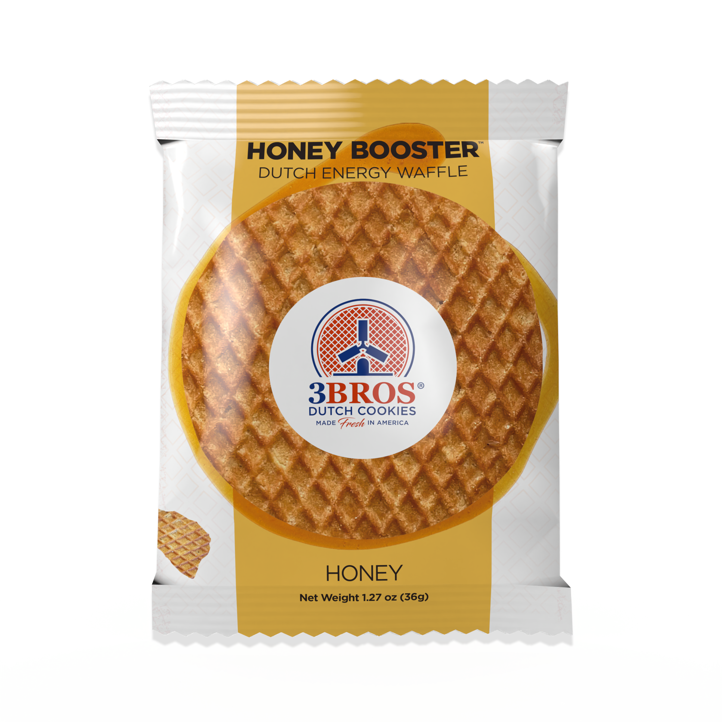 3Bros - Wholesale Cookie - Honey Booster Energy Waffle - 40 single packs3